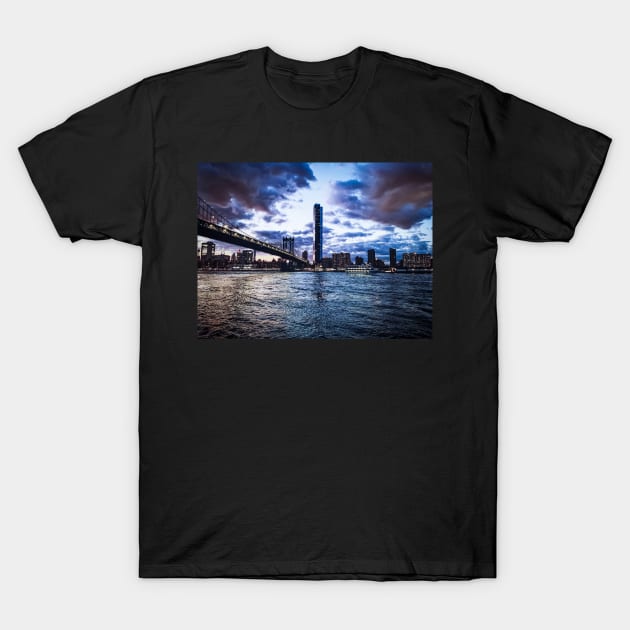 Sunset Skyline Dumbo Brooklyn NYC T-Shirt by eleonoraingrid